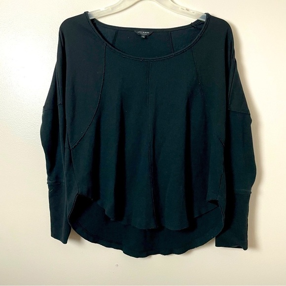 Lucky Brand Boho Thermal Shirt | Size Large | Black - Picture 1 of 9